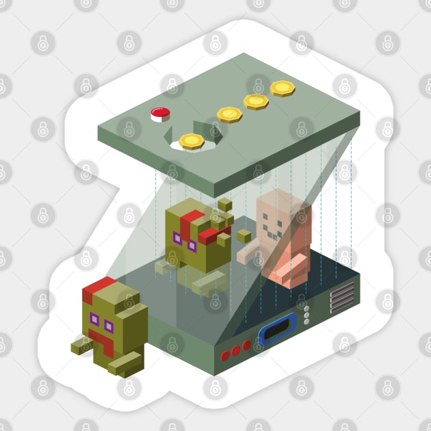 Isometric Zombificator - Zombie Maker Machine - Letter Z Sticker by Gunes Ozcan